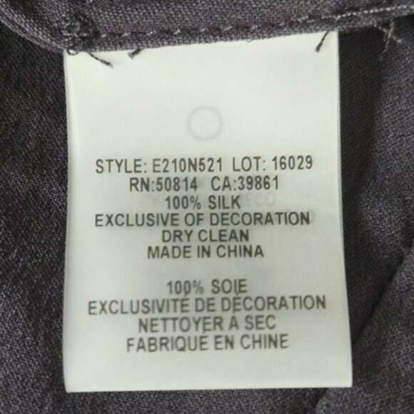 Elie Tahari Black 100% Silk Blouse with Sheer Floral Lace Sleeves Size XS - Picture 8 of 12